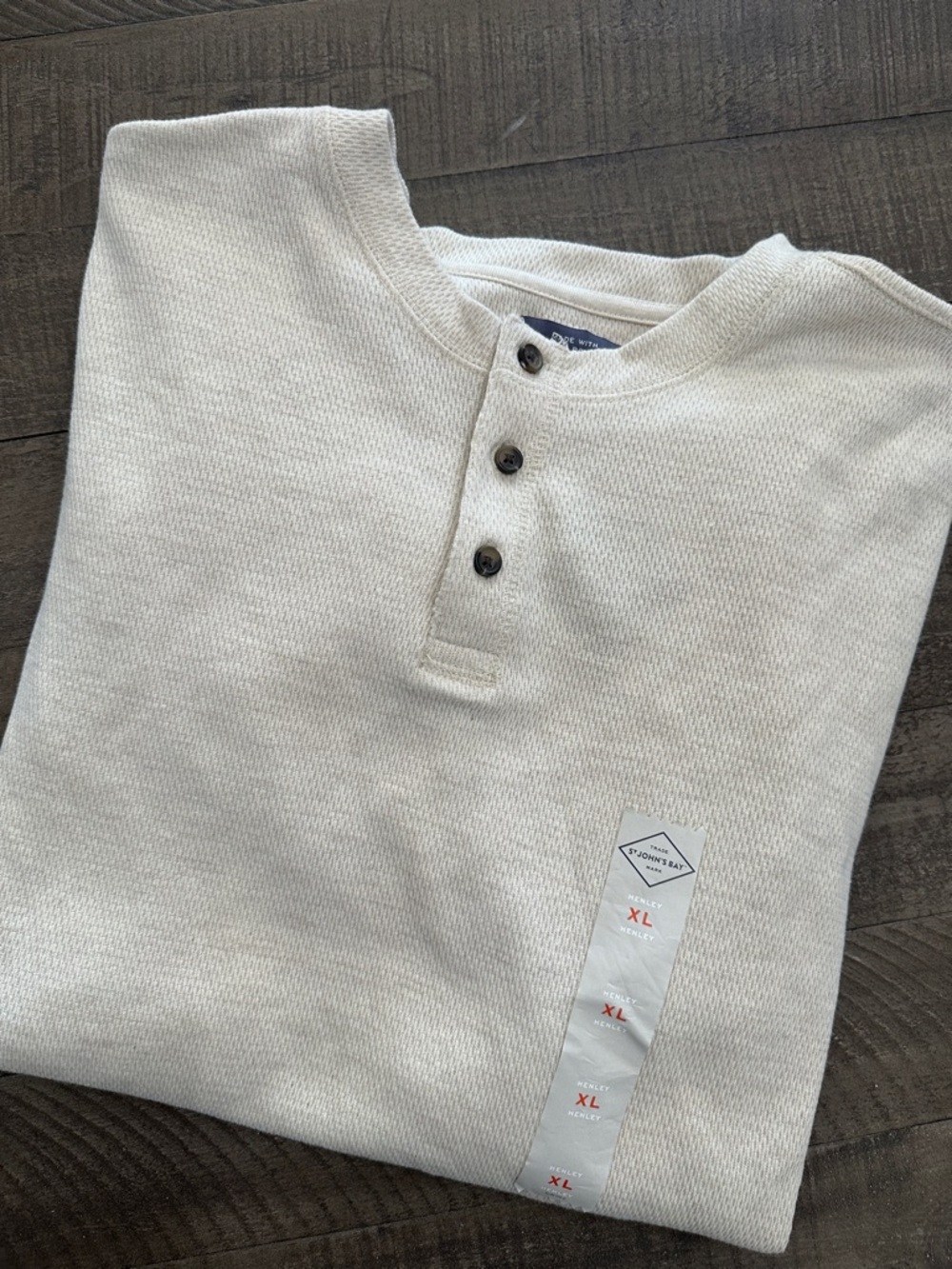 St. John's Bay Oatmeal Henley Thermal Pullover